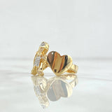 Children's Heart Ring 5.35gr / Size 6 1/4 / White Zircons 18K Yellow Gold