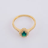 Anillo Solitario Halo Gota 2.45g / T7 Oro Amarillo 18K