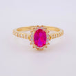 Oval Halo Solitaire Ring 2.1g / T5 1/4 Yellow Gold 18K