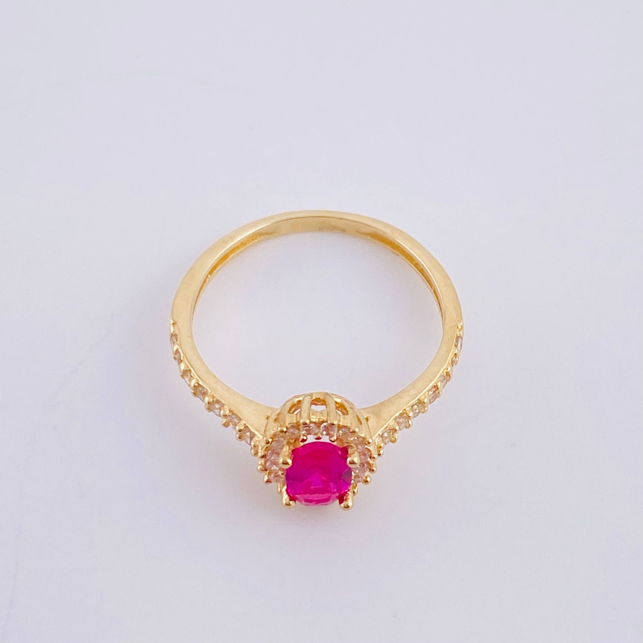 Oval Halo Solitaire Ring 2.1g / T5 1/4 Yellow Gold 18K