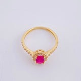 Oval Halo Solitaire Ring 2.1g / T5 1/4 Yellow Gold 18K