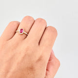 Oval Halo Solitaire Ring 2.1g / T5 1/4 Yellow Gold 18K