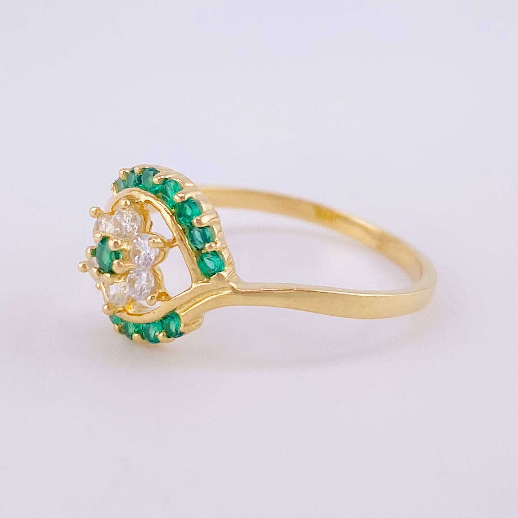 Anillo Ojo de Flor 2.4g / T7 1/2 Oro Amarillo 18K
