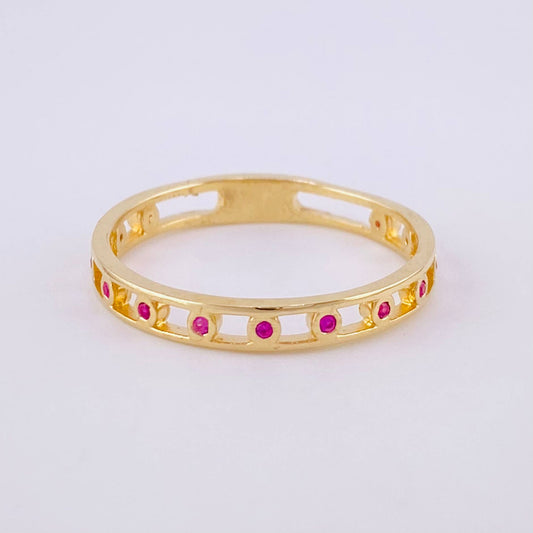 Anillo Cinturón de Chispas 1.85g / T8 1/4 Oro Amarillo 18K