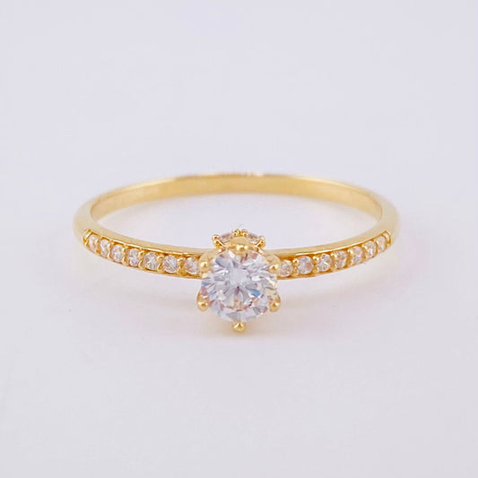 Anillo Solitario Cautivador 1.4g / T8 1/4 Oro Amarillo 18K