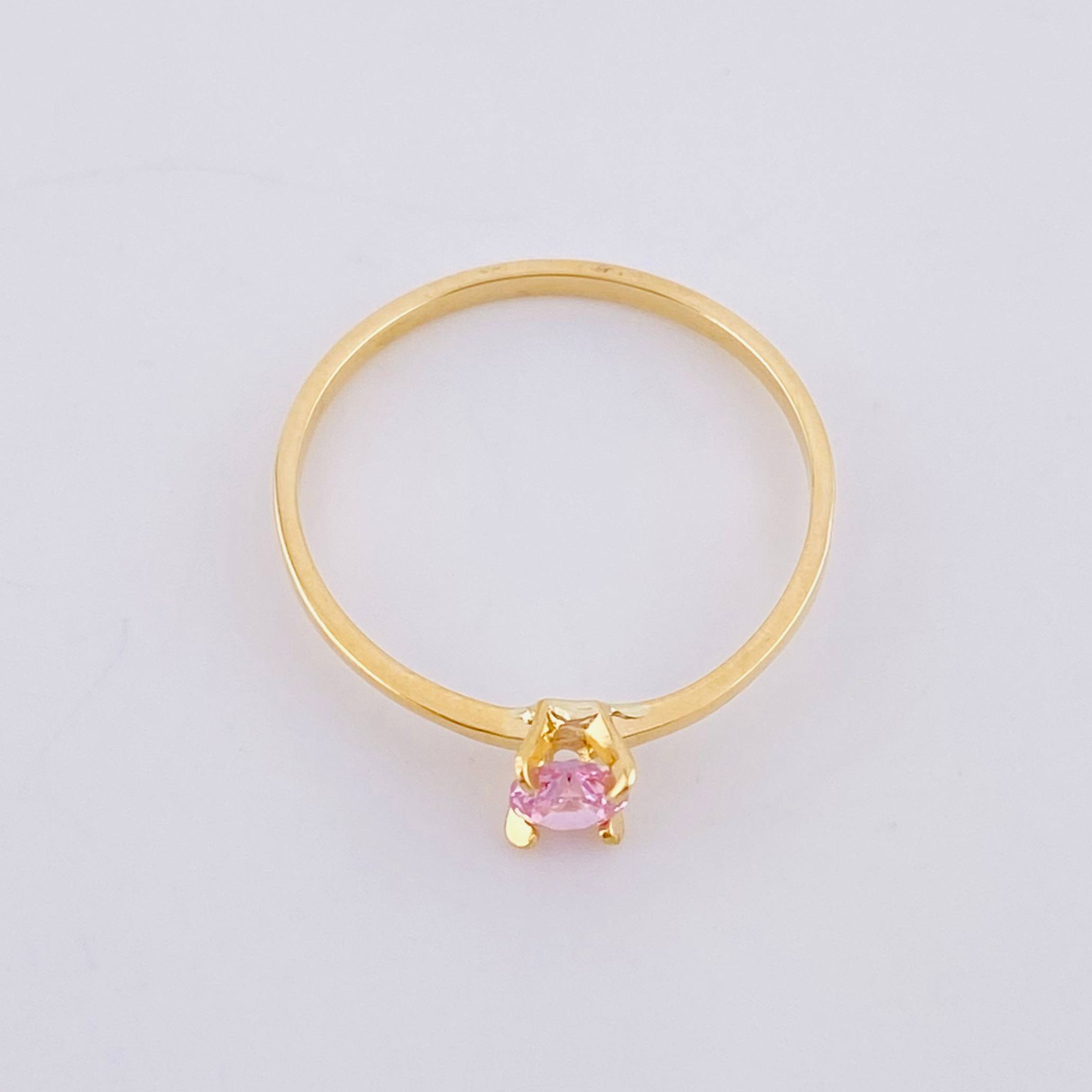Anillo Solitario 1.3g / T8 1/4 Oro Amarillo 18K