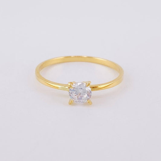 Solitaire Ring 1.3g / Size 7 1/2 Yellow Gold 18K