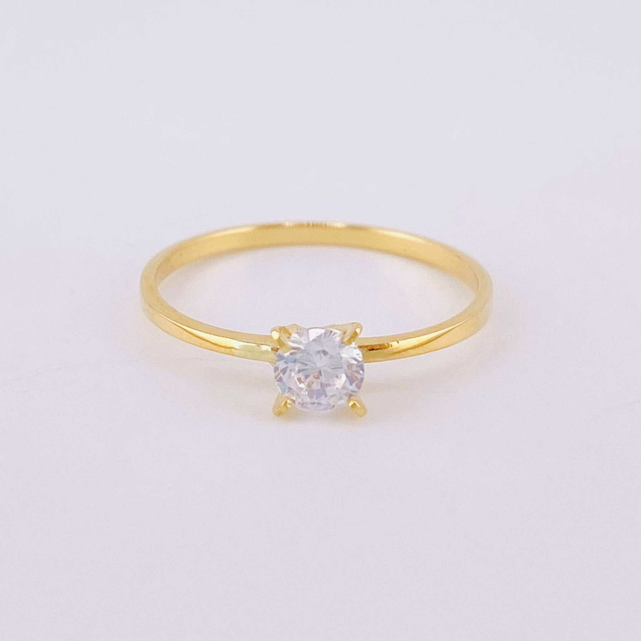 Solitaire Ring 1.25g / T8 1/2 Yellow Gold 18K