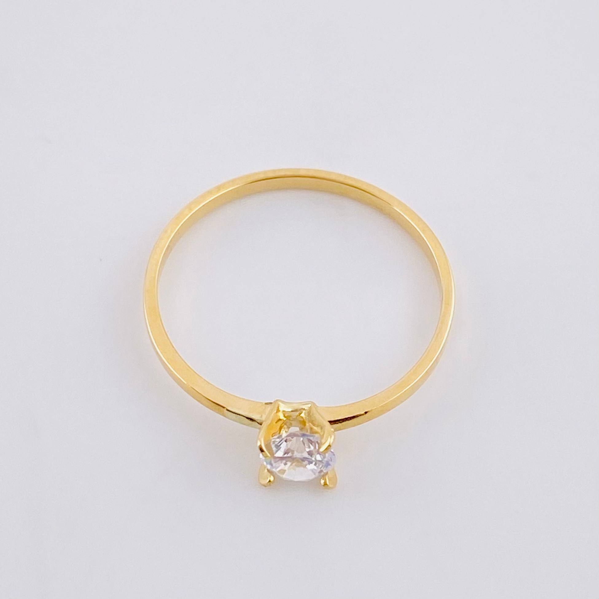 Solitaire Ring 1.25g / T8 1/2 Yellow Gold 18K