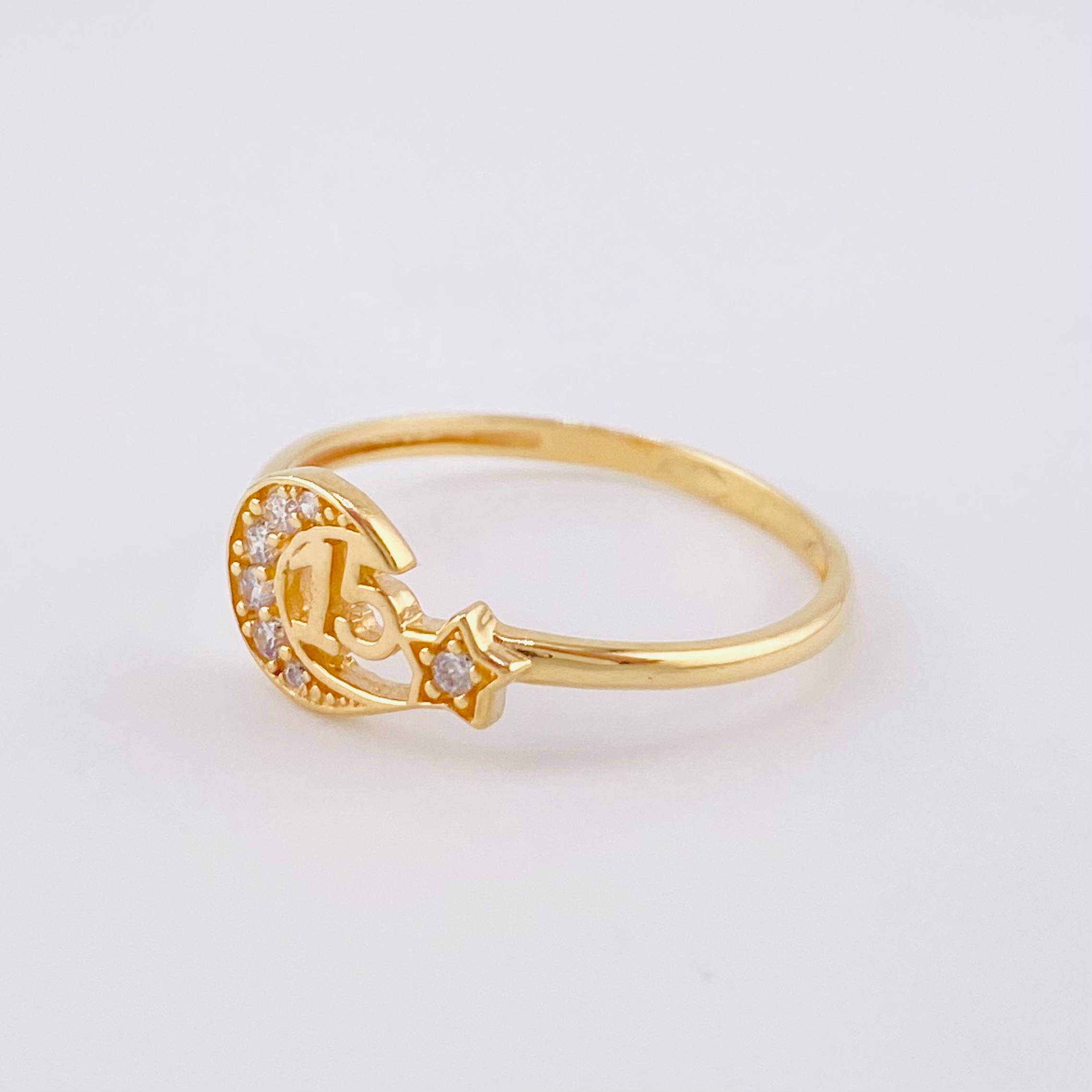 Anillo Estelar 15s 1.55g / T6 1/2 Oro Amarillo 18K