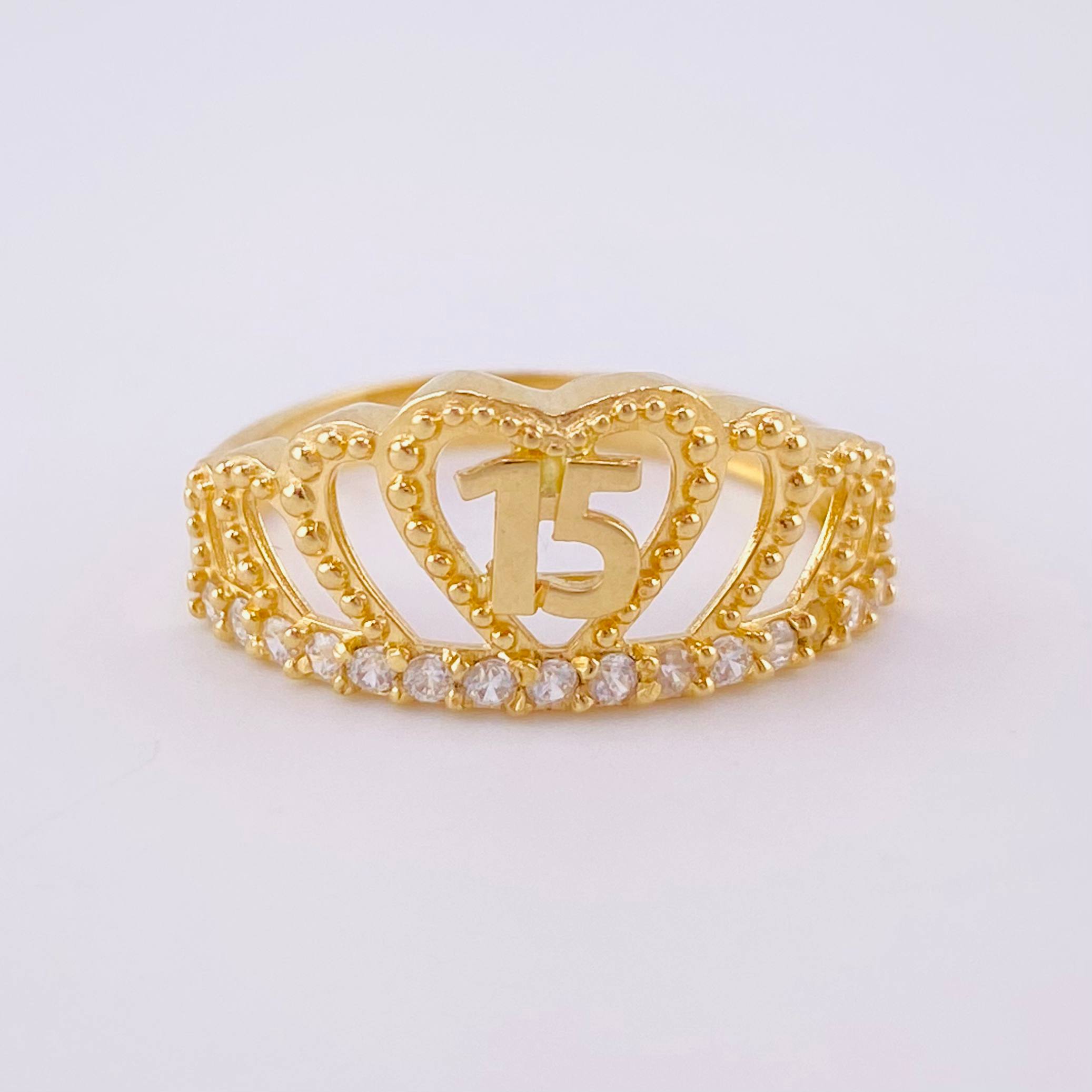 Anillo Corona 15s 3.1g / T7 1/2 Oro Amarillo 18K