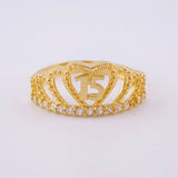 Anillo Corona 15s 3.1g / T7 1/2 Oro Amarillo 18K