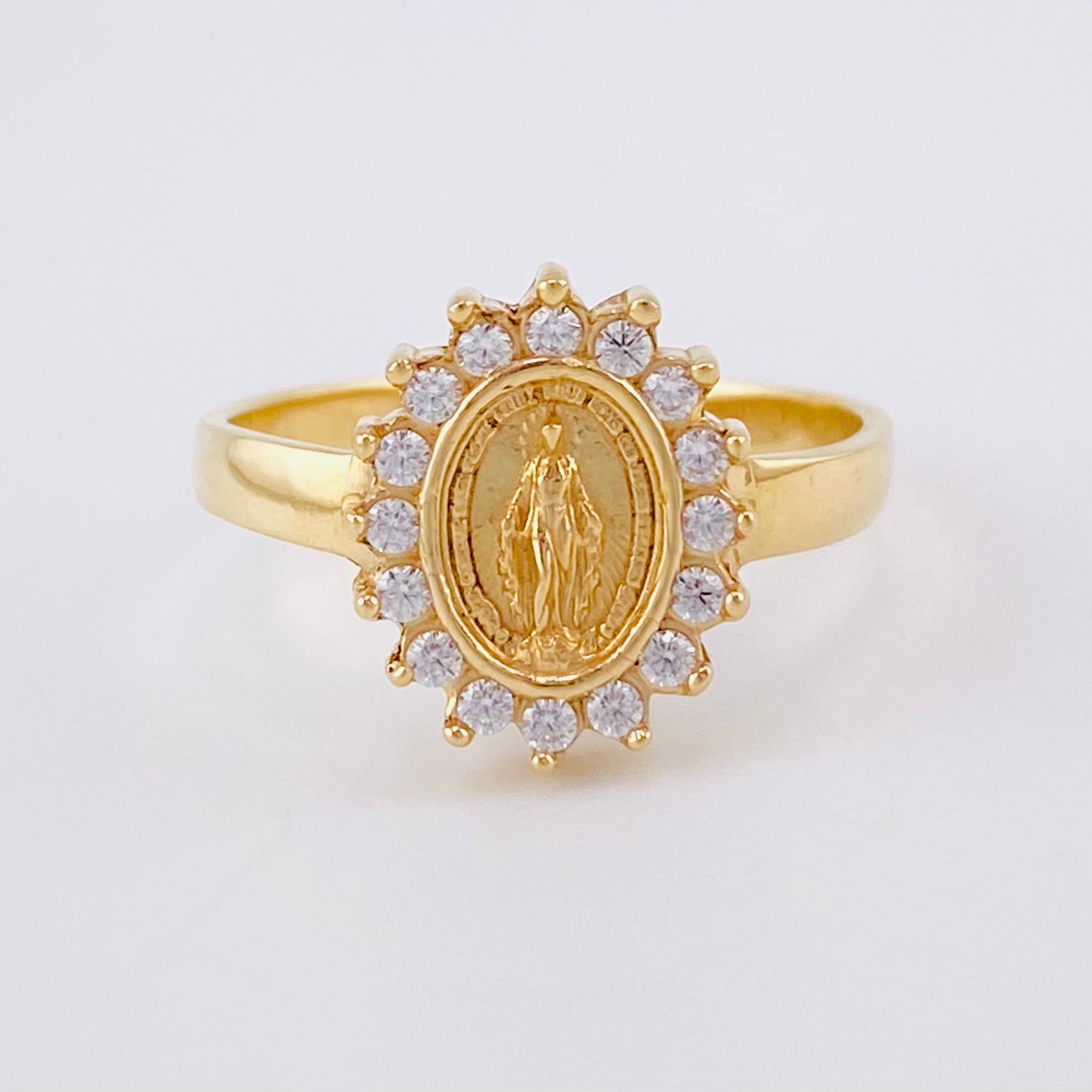 Anillo Virgen de la Milagrosa 3.75g / T7 3/4 Oro Amarillo 18K