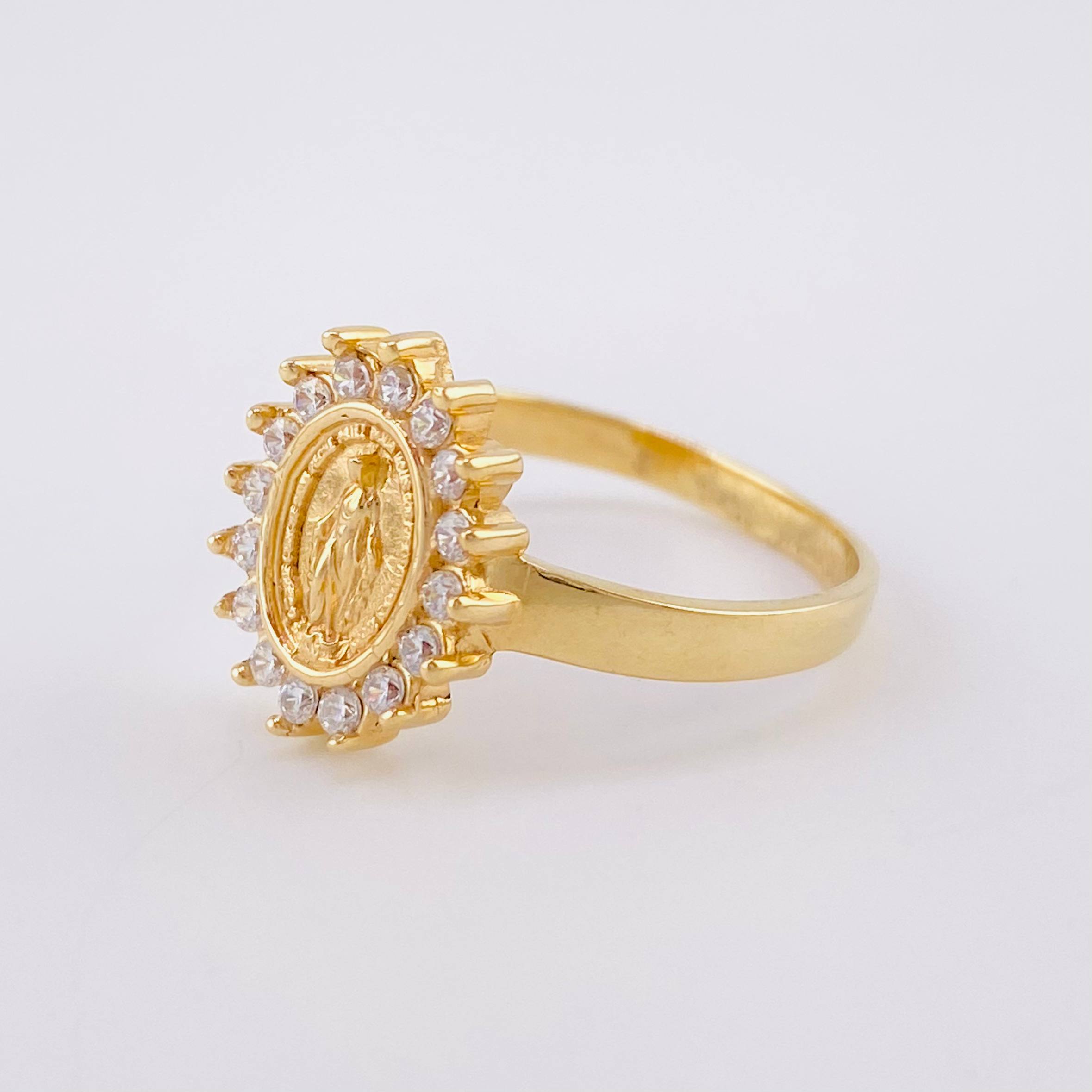 Anillo Virgen de la Milagrosa 3.75g / T7 3/4 Oro Amarillo 18K