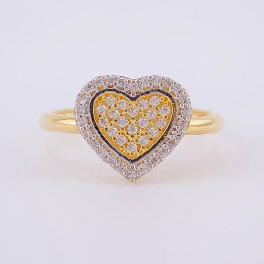 Sophisticated Heart Ring 2.65g / T7 1/4 18K Yellow Gold