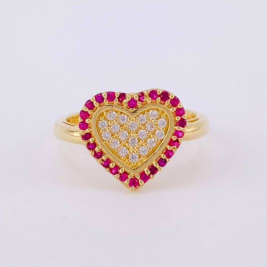 Anillo Corazón Tupido 2.4g / T3 3/4 Oro Amarillo 18K