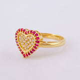 Anillo Corazón Tupido 2.4g / T3 3/4 Oro Amarillo 18K