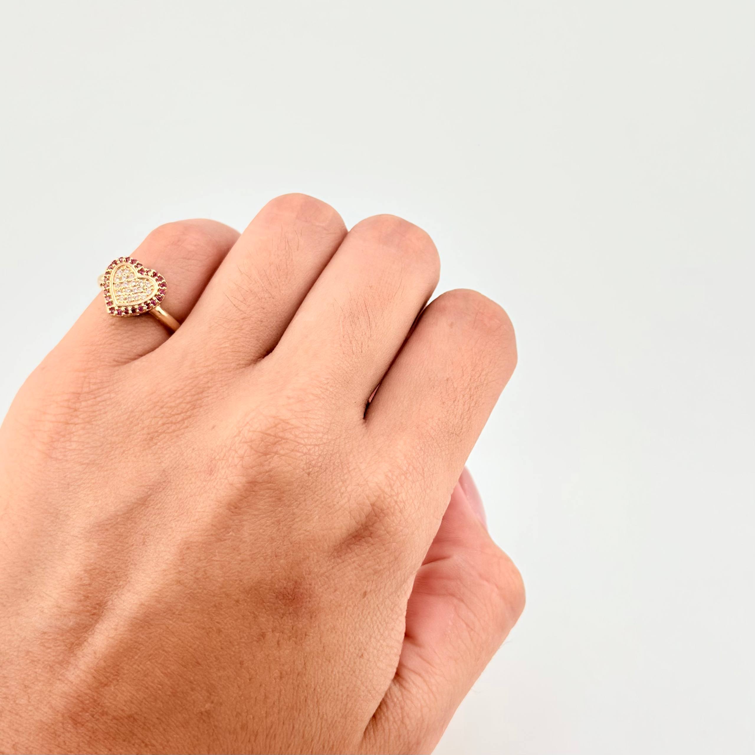 Anillo Corazón Tupido 2.4g / T3 3/4 Oro Amarillo 18K