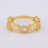 Anillo Corazones Intercalados 2.95g / T9 Oro Amarillo 18K