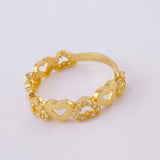 Anillo Corazones Intercalados 2.95g / T9 Oro Amarillo 18K