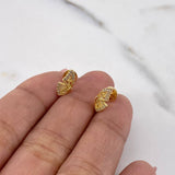 Stud Earrings Butterfly Wings 1.1gr / White Zircons 18K Yellow Gold &