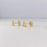 Topos Corazon 0.9gr / Circones Blancos Oro Amarillo 18K &