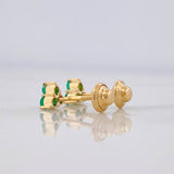 Clover Stud Earrings Emerald 12pts 0.85g / in / 4.86mm Yellow Gold 18K