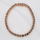 Pulso Tennis Diamantes Negros 5.2qts 22.45g / 7 1/2 in / 4.35mm Oro Rosa 18K