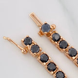 Pulso Tennis Diamantes Negros 5.2qts 22.45g / 7 1/2 in / 4.35mm Oro Rosa 18K