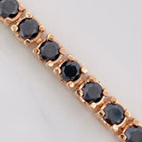 Pulso Tennis Diamantes Negros 5.2qts 22.45g / 7 1/2 in / 4.35mm Oro Rosa 18K