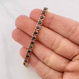 Pulso Tennis Diamantes Negros 5.2qts 22.45g / 7 1/2 in / 4.35mm Oro Rosa 18K