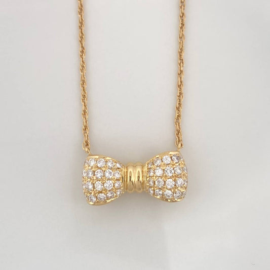 Cadena Singapur Moño Diamantes 40pts 5g / 16 in / 1.24mm Oro Amarillo 18K