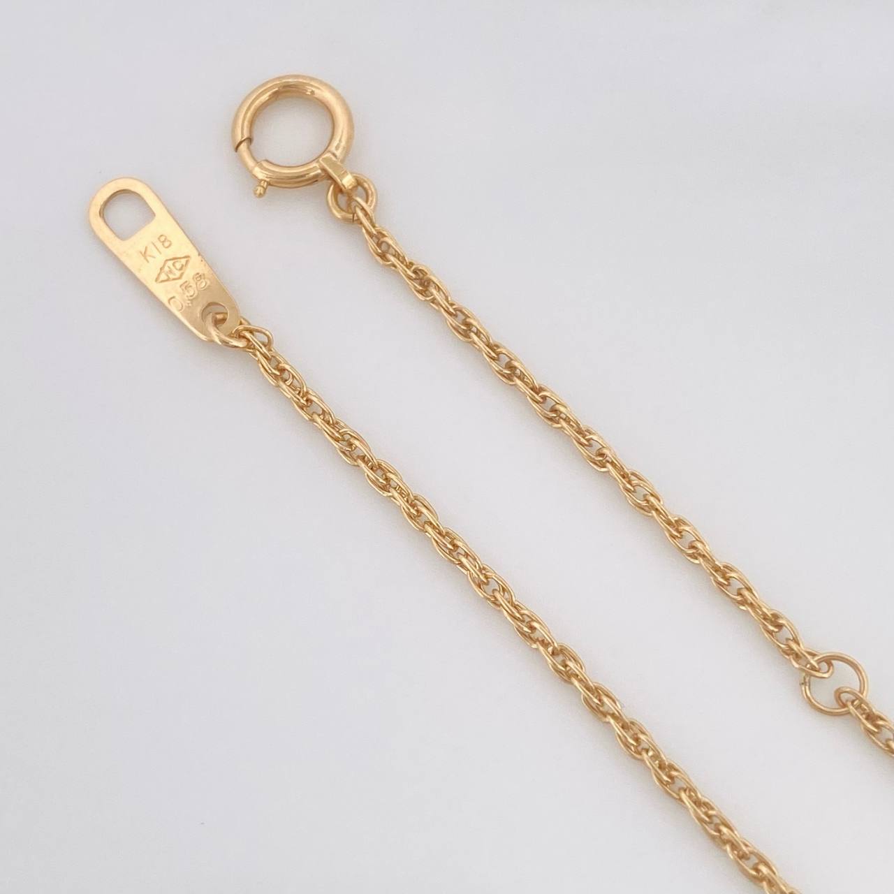 Cadena Singapur Moño Diamantes 40pts 5g / 16 in / 1.24mm Oro Amarillo 18K