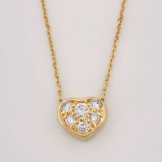 Cadena Rolo Corazon Diamante 12pts 2.55g / 16 in / 1mm Oro Amarillo 18K