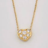 Cadena Rolo Corazon Diamante 12pts 2.55g / 16 in / 1mm Oro Amarillo 18K