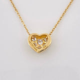 Cadena Rolo Corazon Diamante 12pts 2.55g / 16 in / 1mm Oro Amarillo 18K