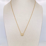 Cadena Rolo Corazon Diamante 12pts 2.55g / 16 in / 1mm Oro Amarillo 18K