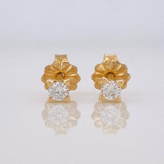 Stud Earrings Diamond Sparkle 12pts 0.8g / in / 2.82mm Yellow Gold 18K