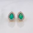 Topos Gota Esmeralda 40pts Diamantes 28pts 2.45g / in / 6.64mm Oro Amarillo 18K