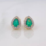 Topos Gota Esmeralda 40pts Diamantes 28pts 2.45g / in / 6.64mm Oro Amarillo 18K