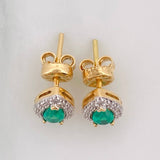 Topos Gota Esmeralda 40pts Diamantes 28pts 2.45g / in / 6.64mm Oro Amarillo 18K