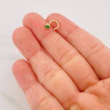 Helix Piercing Emerald 15pts 0.5g / 1/2 in 18K Yellow Gold