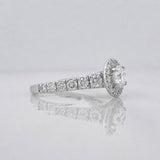 Anillo Halo Solitario Diamantes 1.33qts 3.45g / T7 1/4 Oro Blanco 18K