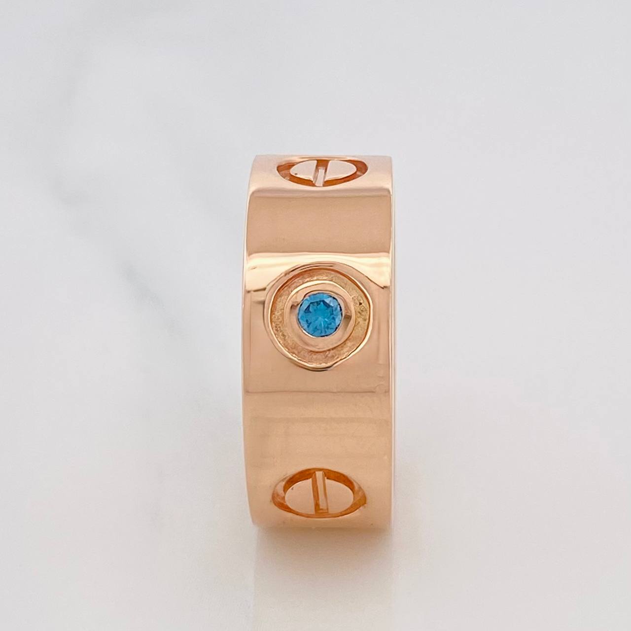 Anillo Tornillo Diamantes 12pts 13.15g / T9 1/4 Oro Rosa 18K