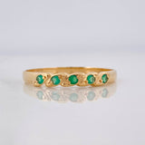 Anillo Churumbela Hoja Esmeraldas 30pts 1.65g / T9 Oro Amarillo 18K