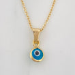 Set Cadena Aro Seguido + Dije Ojo Turco / 1.5g / 18 in Oro Amarillo 18K