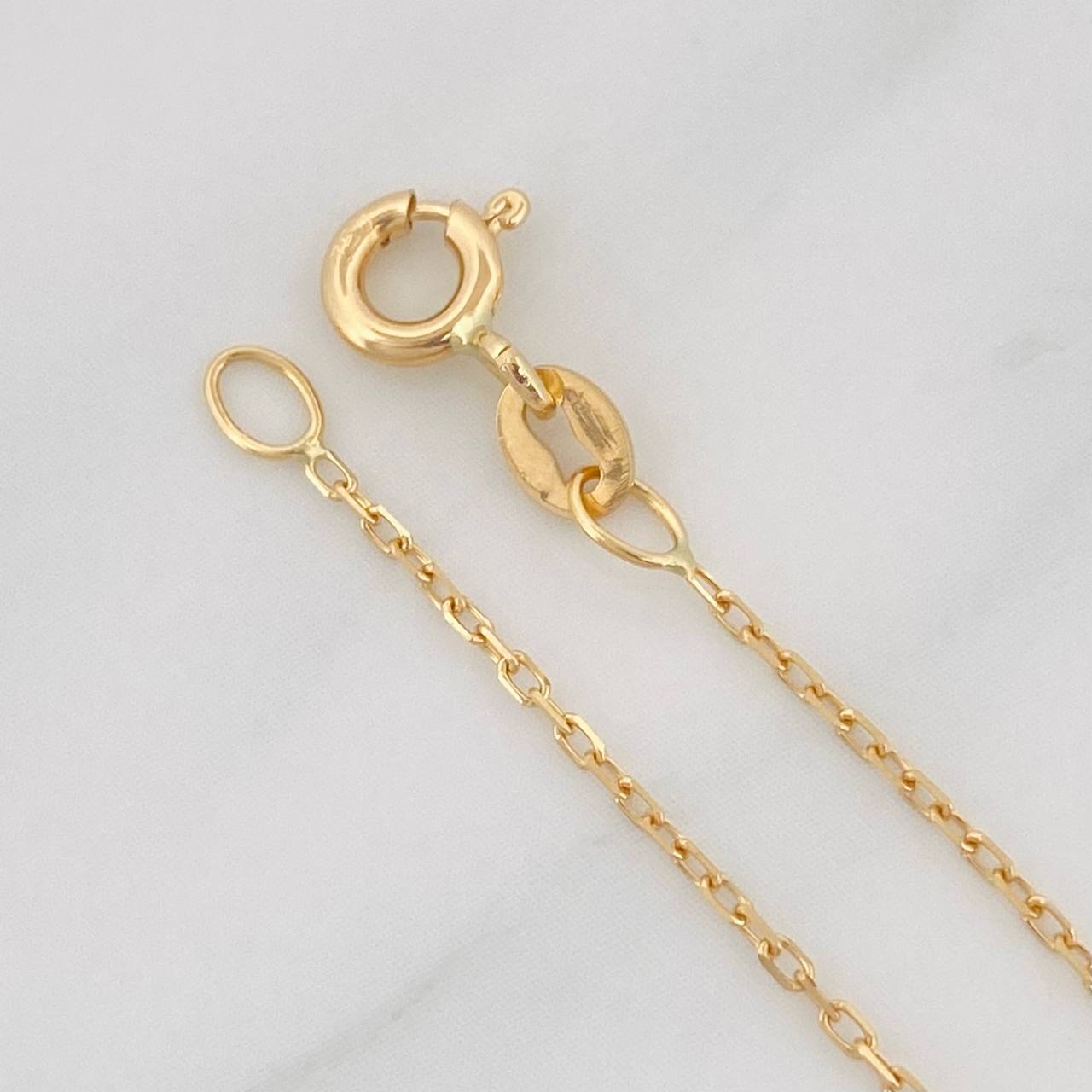 Set Cadena Cajón + Dije Ojo Turco / 1.95g / 18 in Oro Amarillo 18K