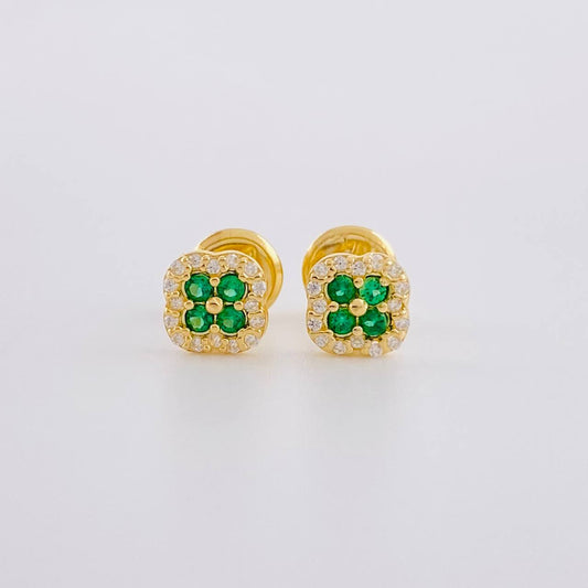 Topos Trebol Diamantado 0.9g / in / 5.7mm Oro Amarillo 18K