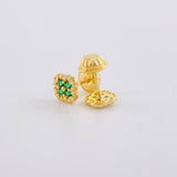 Diamond Cut Clover Stud Earrings 0.9g / in / 5.7mm 18K Yellow Gold