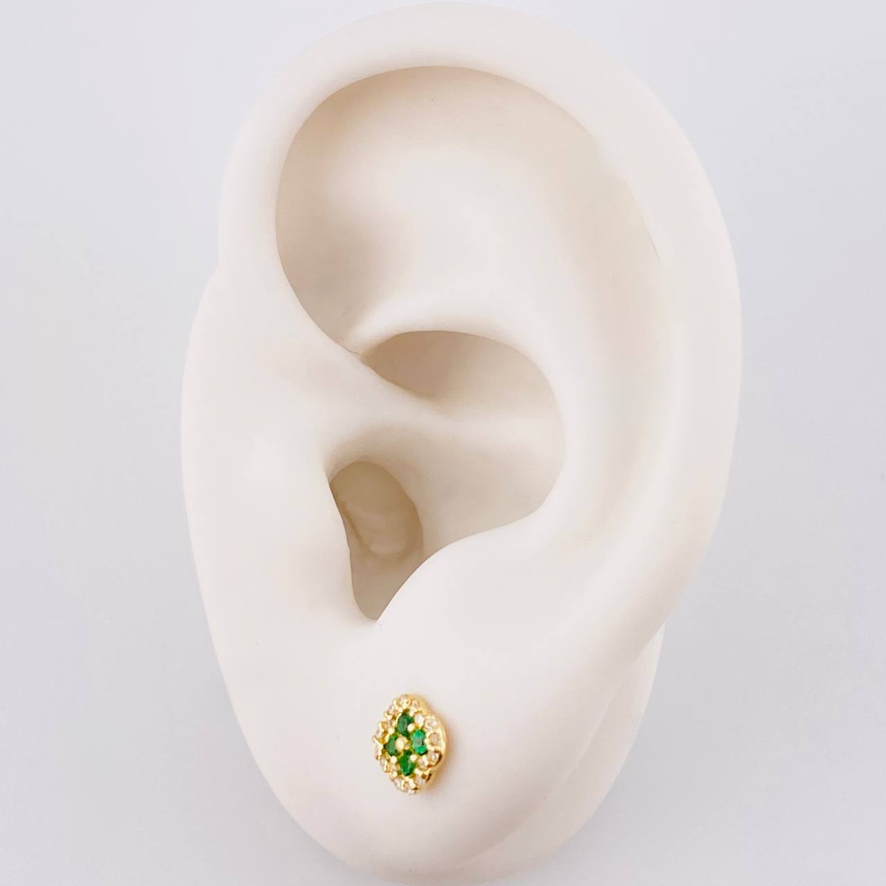 Diamond Cut Clover Stud Earrings 0.9g / in / 5.7mm 18K Yellow Gold